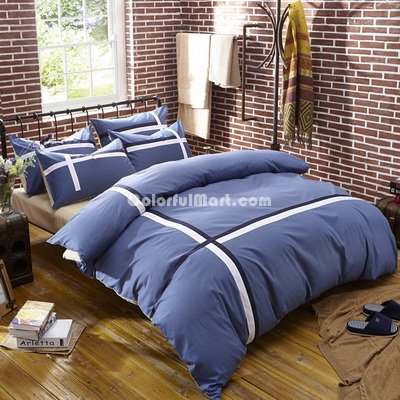 Elegance Blue Modern Bedding College Dorm Bedding
