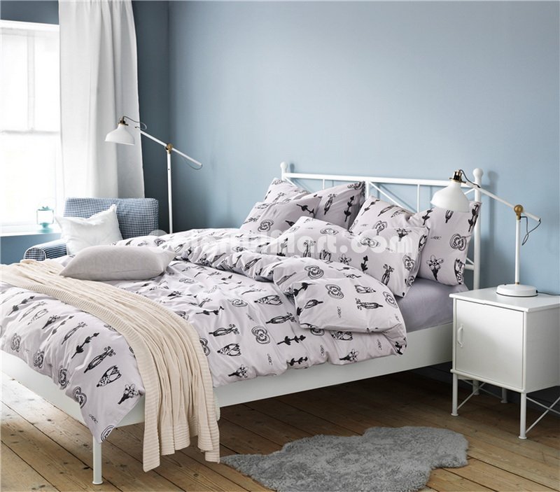 Sisera White Bedding Set Luxury Bedding Scandinavian Design Duvet Cover Pillow Sham Flat Sheet Gift Idea - Click Image to Close