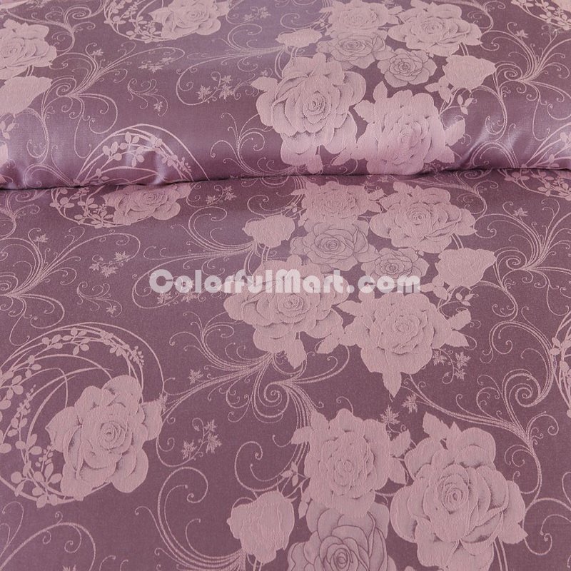 Estee Purple Jacquard Damask Luxury Bedding - Click Image to Close
