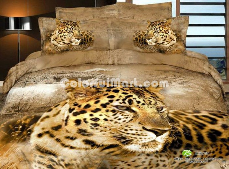 African Leopard Yellow Bedding Animal Print Bedding 3d Bedding Animal Duvet Cover Set - Click Image to Close