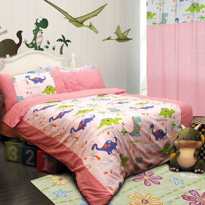 Dinosaur Homes Pink Dinosaur Bedding Set