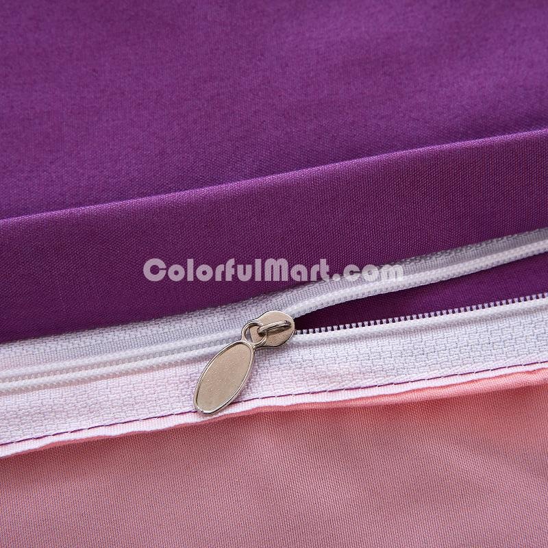 Coral Purple Bedding Set Duvet Cover Pillow Sham Flat Sheet Teen Kids Boys Girls Bedding - Click Image to Close