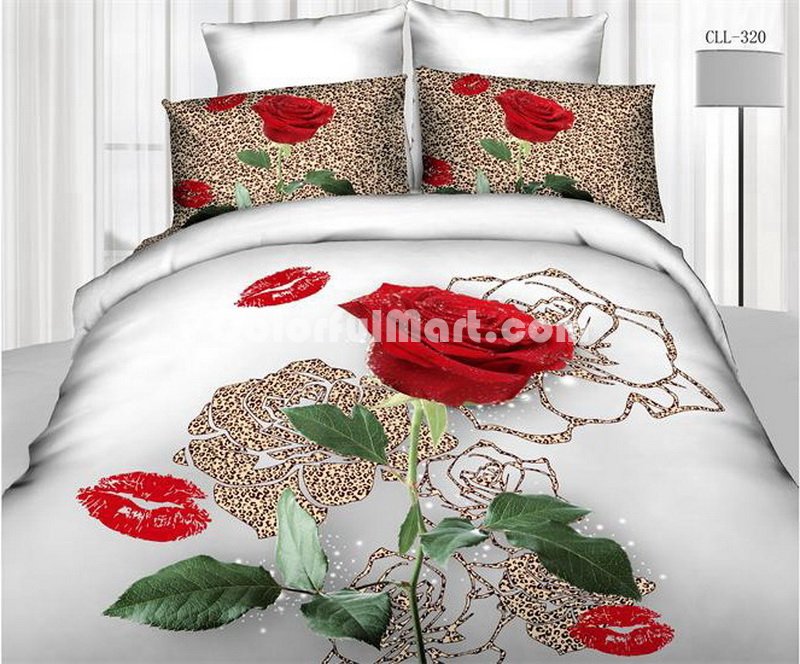 Charming Night Red Bedding Rose Bedding Floral Bedding Flowers Bedding - Click Image to Close