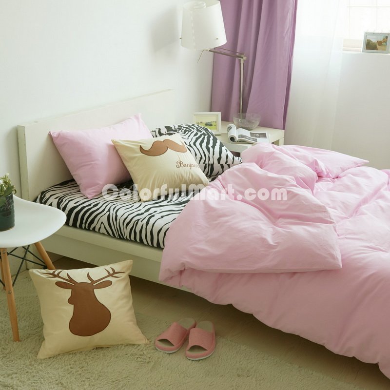 I Love Zebra Pink Zebra Print Bedding Animal Print Bedding Duvet Cover Set - Click Image to Close