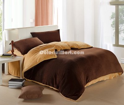 Coffee And Camel Coral Fleece Bedding Teen Bedding