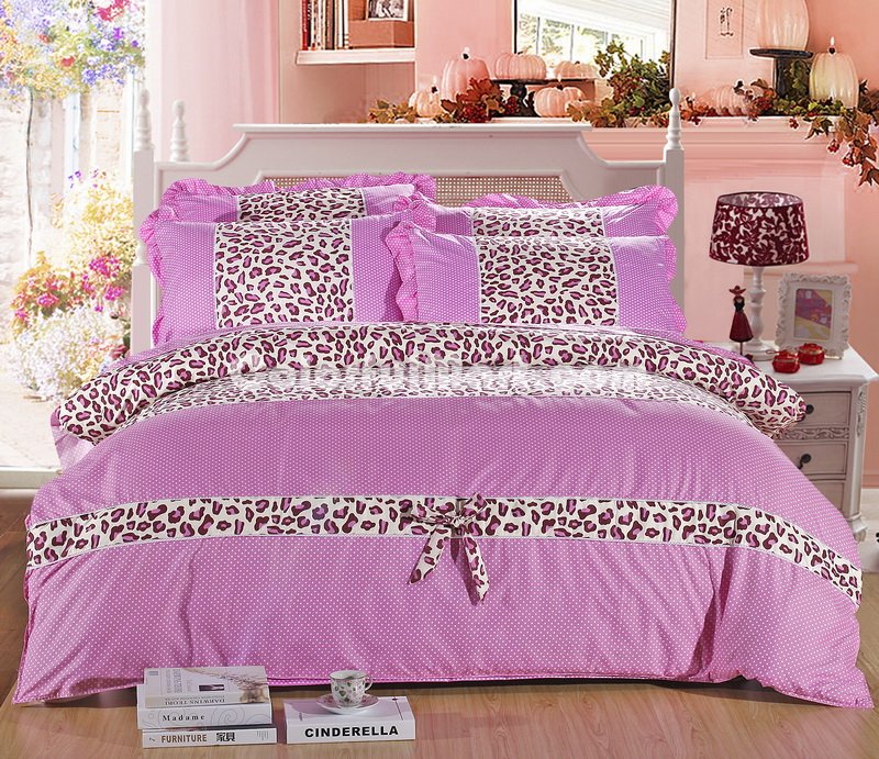Cheetah Print Pink Princess Bedding Teen Bedding Girls Bedding - Click Image to Close