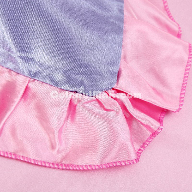 Violet And Pink Silk Duvet Cover Set Teen Girl Bedding Princess Bedding Set Silk Bed Sheet Gift Idea - Click Image to Close