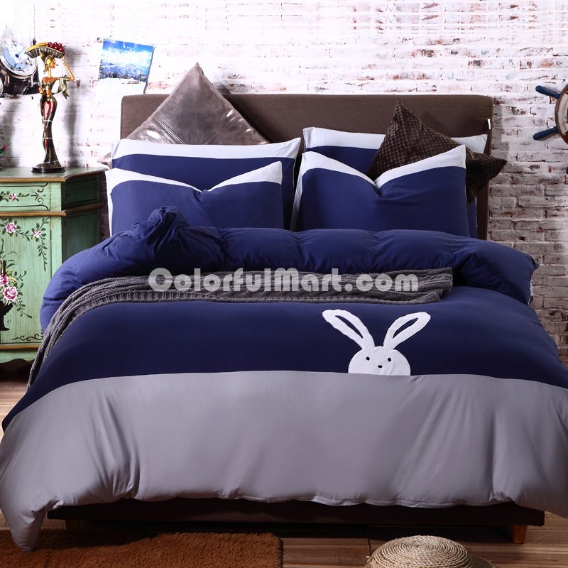 Rabbit Sapphire Knitted Cotton Bedding 2014 Modern Bedding - Click Image to Close