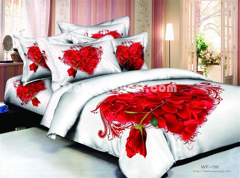 Heart Of Rose Red Bedding Rose Bedding Floral Bedding Flowers Bedding - Click Image to Close
