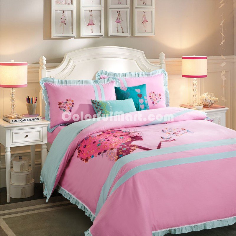 Modern Girl Pink Bedding Girls Bedding Teen Bedding Luxury Bedding - Click Image to Close