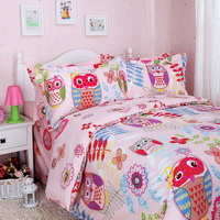 Happy Forest Pink Owl Duvet Cover Set Owl Bedding Set