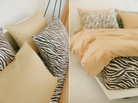 Korean Style Cinnamon Zebra Print Bedding Set