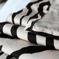Pima Cotton Black Zebra Print Bedding Set