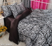 Princess Korean Style Brown Zebra Print Bedding Set