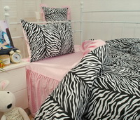 Princess Korean Style Pink Zebra Print Bedding Set