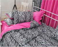 Princess Korean Style Rose Zebra Print Bedding Set