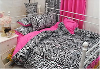 Princess Korean Style Rose Zebra Print Bedding Set