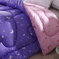 Meteor Garden Purple Comforter Moons And Stars Comforter Down Alternative Comforter