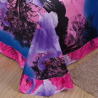 Swan Lake Purple Bedding 3D Duvet Cover Set