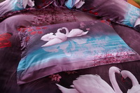 Romantic Swans Purple Bedding 3d Duvet Cover Set