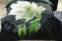 Gardenia Black Bedding 3D Duvet Cover Set