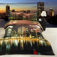 Modern City Brown Bedding 3D Duvet Cover Set