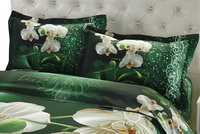 Phalaenopsis Green Bedding 3D Duvet Cover Set
