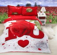 Rose Red Bedding 3D Duvet Cover Set