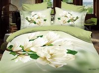 White Orchid Green Bedding 3D Duvet Cover Set