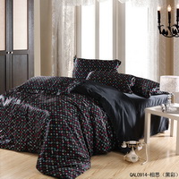 Eternal Love Black Duvet Cover Set Silk Bedding Luxury Bedding