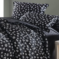 European And American Style Black Duvet Cover Set Silk Bedding Luxury Bedding