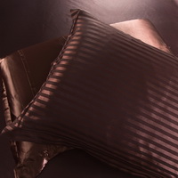 Beautiful Stripes Dark Brown Silk Bedding Modern Bedding