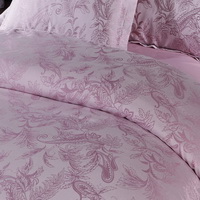 Charming Life Pink Jacquard Damask Luxury Bedding