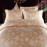 Glory Of Life Golden Jacquard Damask Luxury Bedding