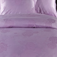 In Full Bloom Purple Jacquard Damask Luxury Bedding