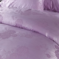 In Full Bloom Purple Jacquard Damask Luxury Bedding