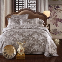 In Love Grey Jacquard Damask Luxury Bedding