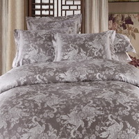 In Love Grey Jacquard Damask Luxury Bedding