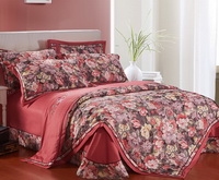 Brussels Rust Red Flowers Bedding Luxury Bedding