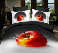 Red Apple Black 3d Bedding Luxury Bedding