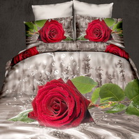 Rose On The Water Gray 3d Bedding Luxury Bedding