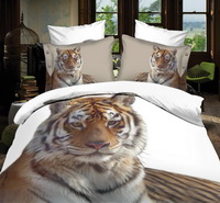 Tiger In The Snow White 3d Bedding Luxury Bedding