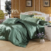 Pure Enjoyment Army Green Silk Bedding Silk Duvet Cover Set