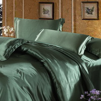 Pure Enjoyment Army Green Silk Bedding Silk Duvet Cover Set