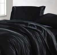Pure Enjoyment Black Silk Bedding Silk Duvet Cover Set