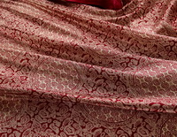 Blooming Flowers And Full Moon Wine Silk Duvet Cover Set Silk Bedding