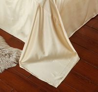 Popular In The World Beige Silk Duvet Cover Set Silk Bedding