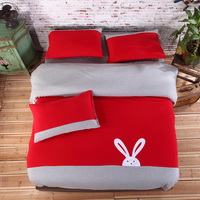 Rabbit Red Knitted Cotton Bedding 2014 Modern Bedding