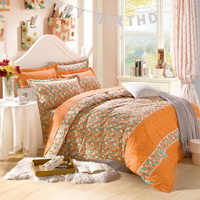 Romantic Flowers Orange Cheap Bedding Discount Bedding