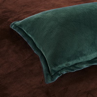 Dark Green And Coffee Flannel Bedding Winter Bedding